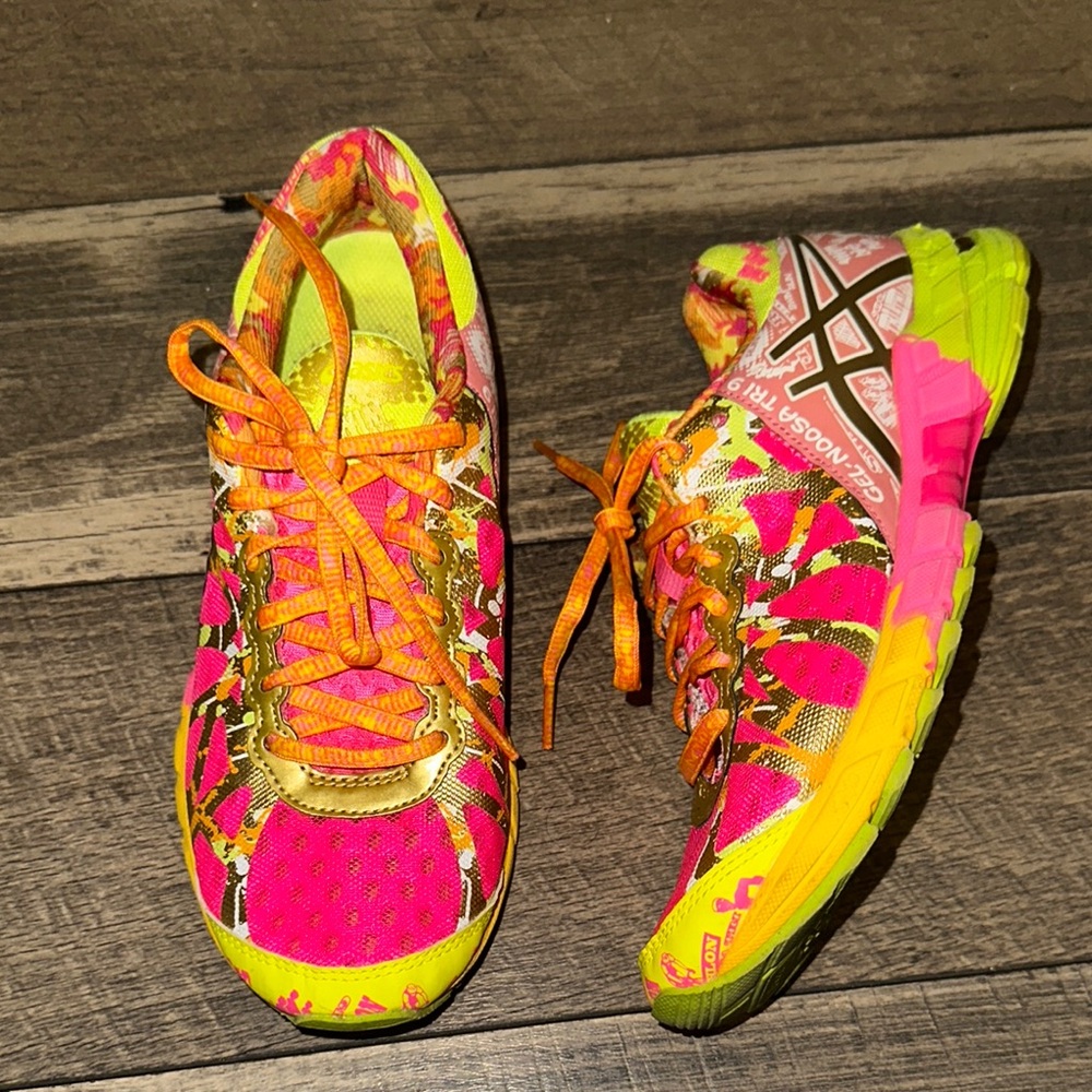 ASICS Vibrant Pink and Yellow Women's Running Shoes